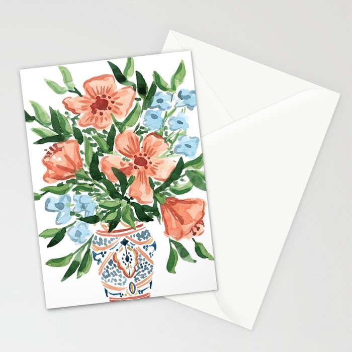 Peachy Florals Stationery Card Gallery Image 2
