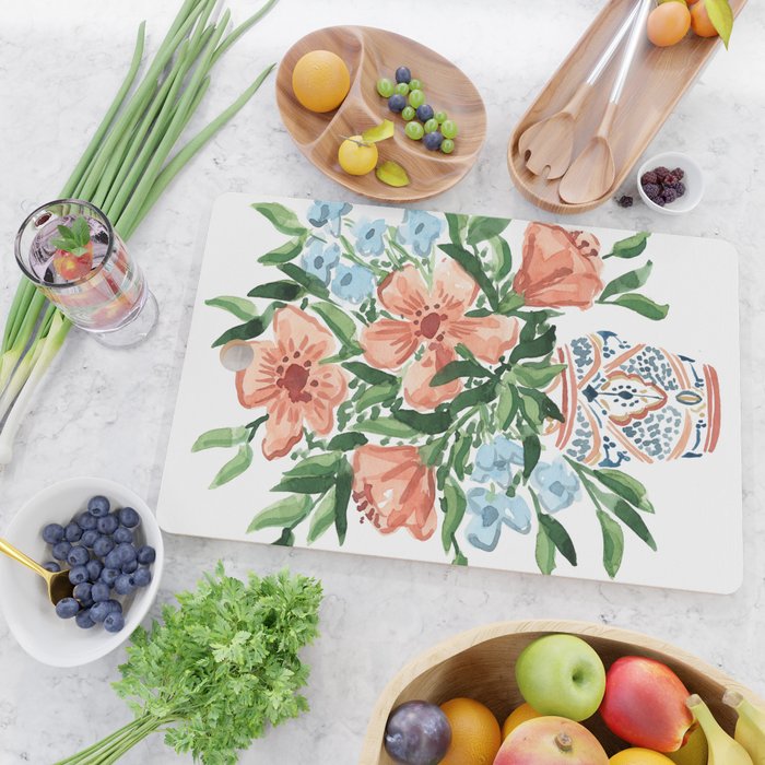Peachy Florals Cutting Board Gallery Image 2