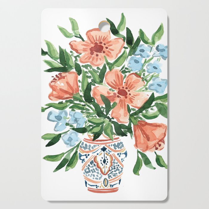 Peachy Florals Cutting Board Gallery Image 1