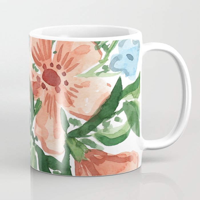 Peachy Florals Coffee Mug Gallery Image 1