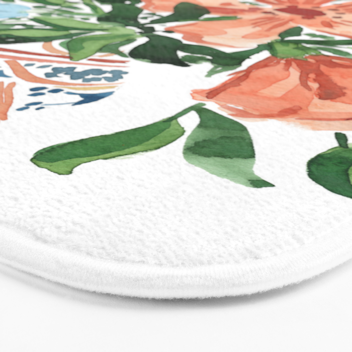 Peachy Florals Bath Mat Gallery Image 3