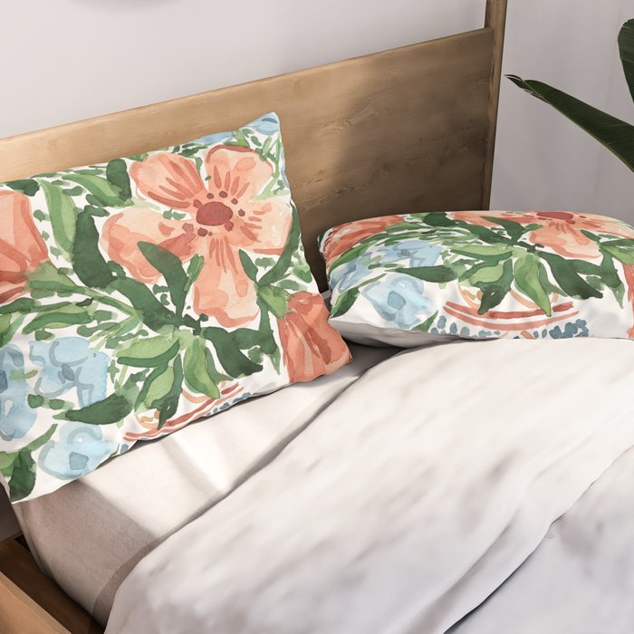 Peachy Florals Pillow Sham Gallery Image 2
