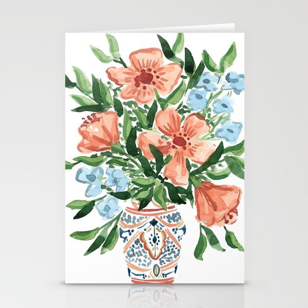 Peachy Florals Stationery Card Gallery Image 2