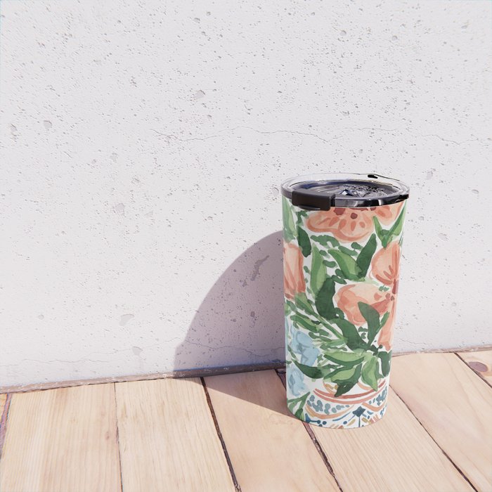 Peachy Florals Travel Mug Gallery Image 4