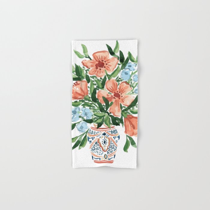 Peachy Florals Bath Towel Gallery Image 1
