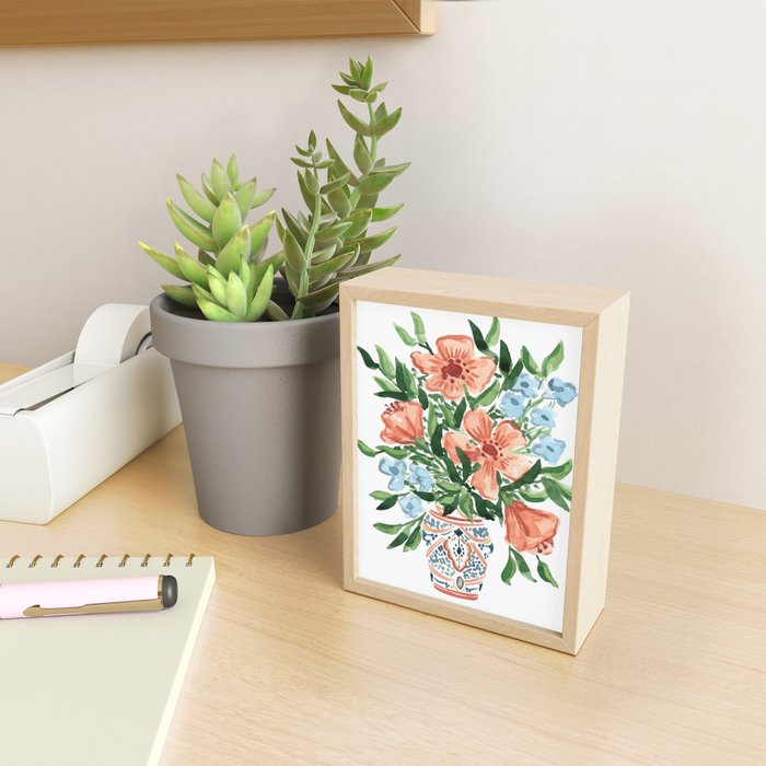 Peachy Florals Mini Art Print Gallery Image 2