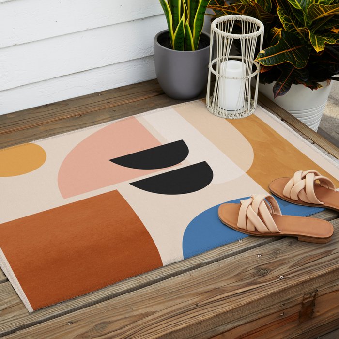 Abstract Minimal Shapes 52 Outdoor Rug Gallery Image 2