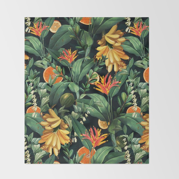 Tropical Orange Garden III Throw Blanket Gallery Image 2