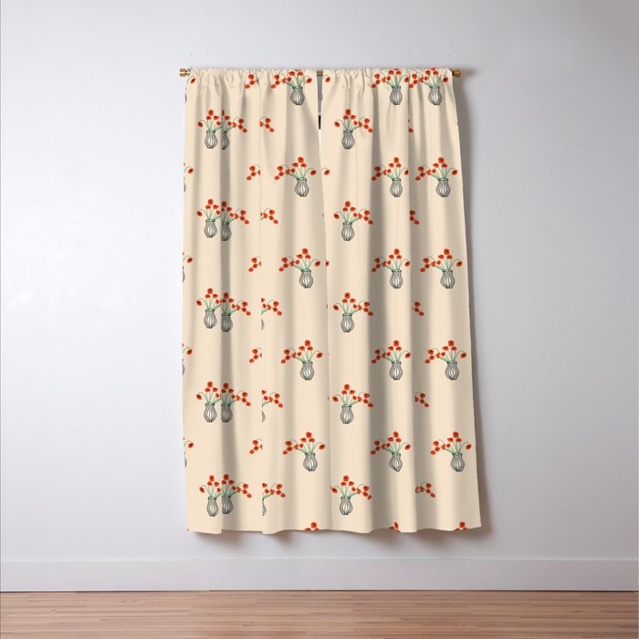 Flowers in Vase  Window Curtain Gallery Image 3