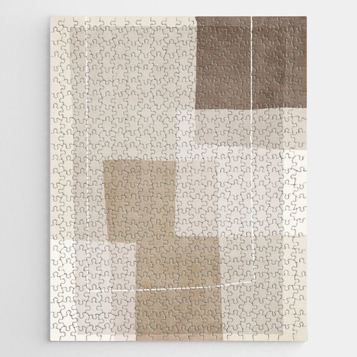 Neutral Minimalism Beige Tan Sand Abstract Artwork Jigsaw Puzzle Gallery Image 1