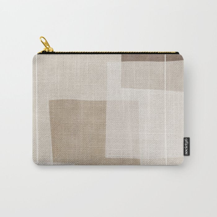 Neutral Minimalism Beige Tan Sand Abstract Artwork Carry All Pouch Gallery Image 1