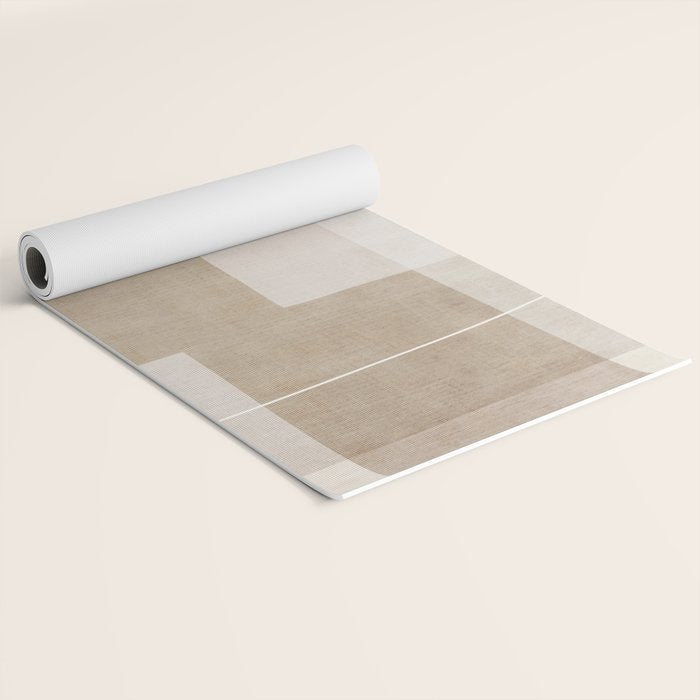 Neutral Minimalism Beige Tan Sand Abstract Artwork Yoga Mat Gallery Image 2