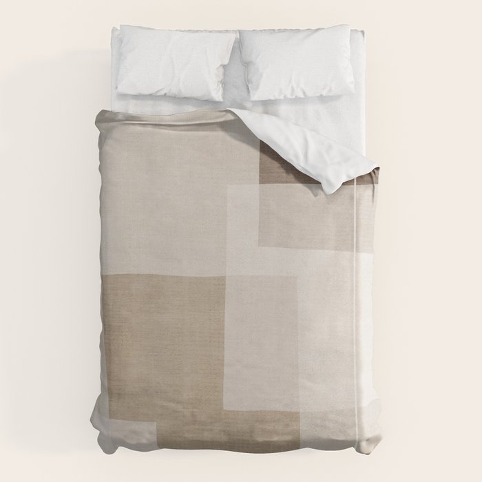 Neutral Minimalism Beige Tan Sand Abstract Artwork Duvet Cover Gallery Image 6