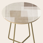 Neutral Minimalism Beige Tan Sand Abstract Artwork Side Table Gallery Image 2