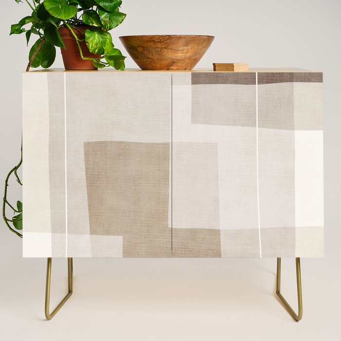 Neutral Minimalism Beige Tan Sand Abstract Artwork Credenza Gallery Image 1