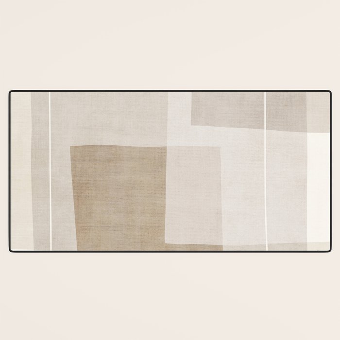 Neutral Minimalism Beige Tan Sand Abstract Artwork Desk Mat Gallery Image 3