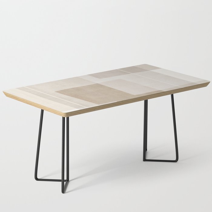 Neutral Minimalism Beige Tan Sand Abstract Artwork Coffee Table Gallery Image 1