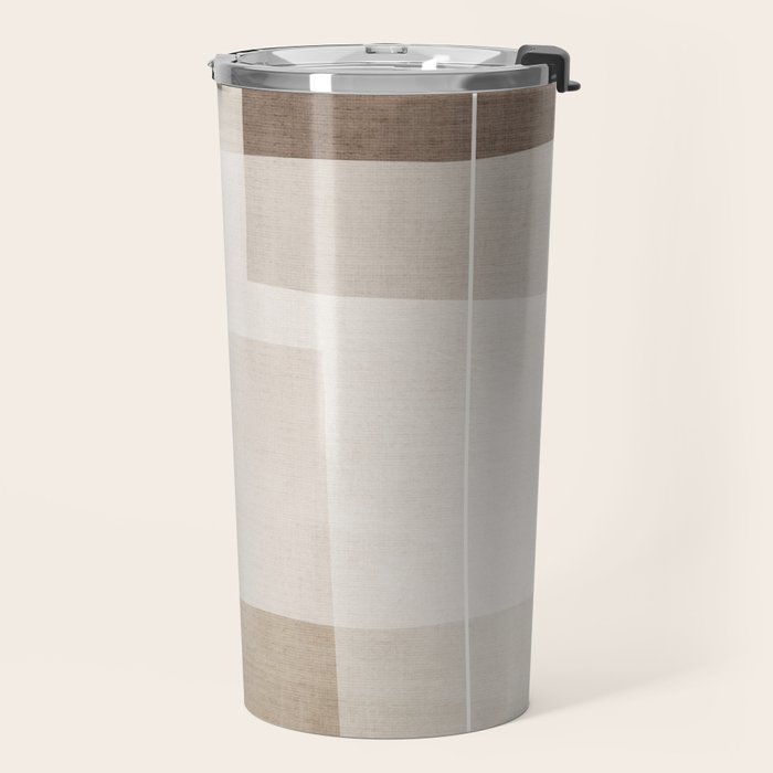 Neutral Minimalism Beige Tan Sand Abstract Artwork Travel Mug Gallery Image 2