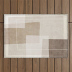 Neutral Minimalism Beige Tan Sand Abstract Artwork Outdoor Rug Gallery Image 1