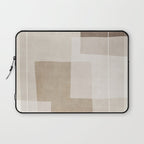 Neutral Minimalism Beige Tan Sand Abstract Artwork Laptop Sleeve Gallery Image 1