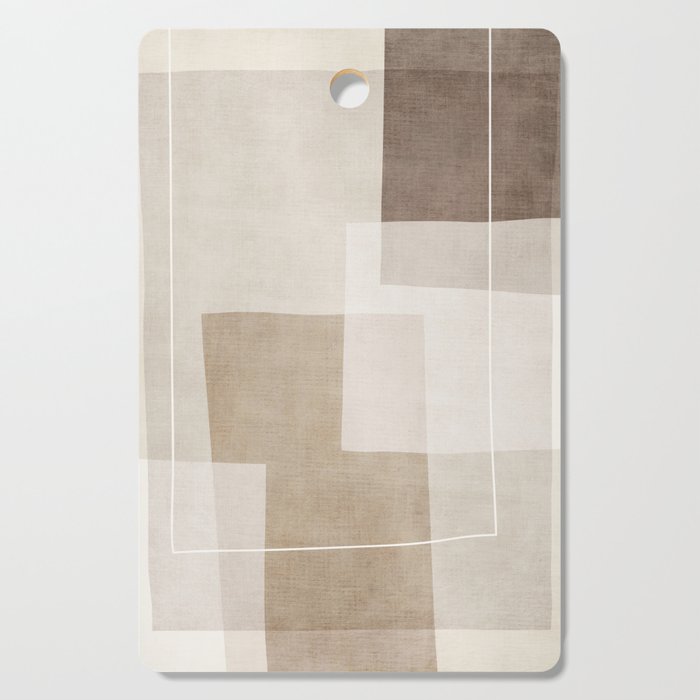 Neutral Minimalism Beige Tan Sand Abstract Artwork Cutting Board Gallery Image 1