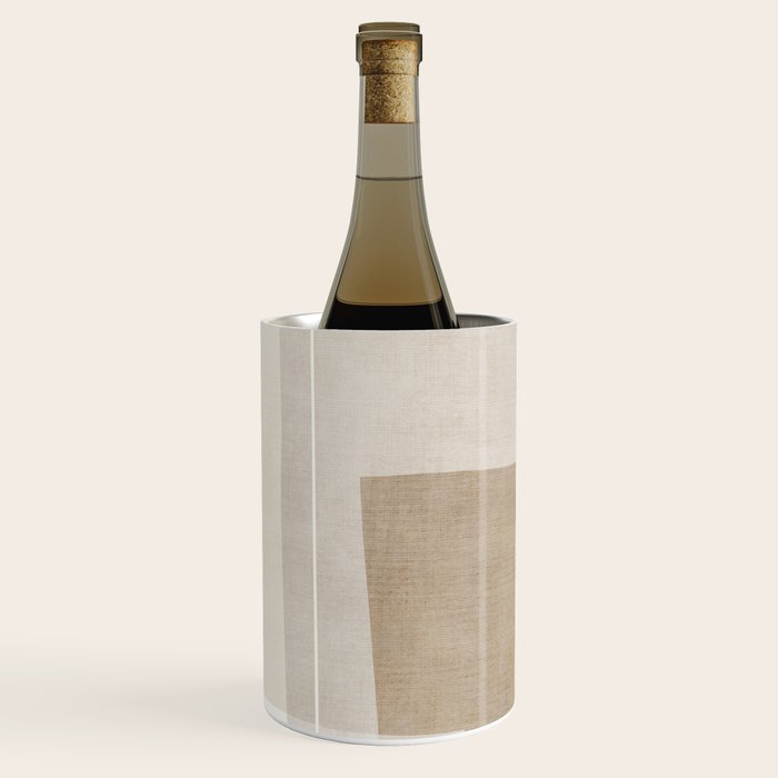 Neutral Minimalism Beige Tan Sand Abstract Artwork Wine Chiller Gallery Image 2