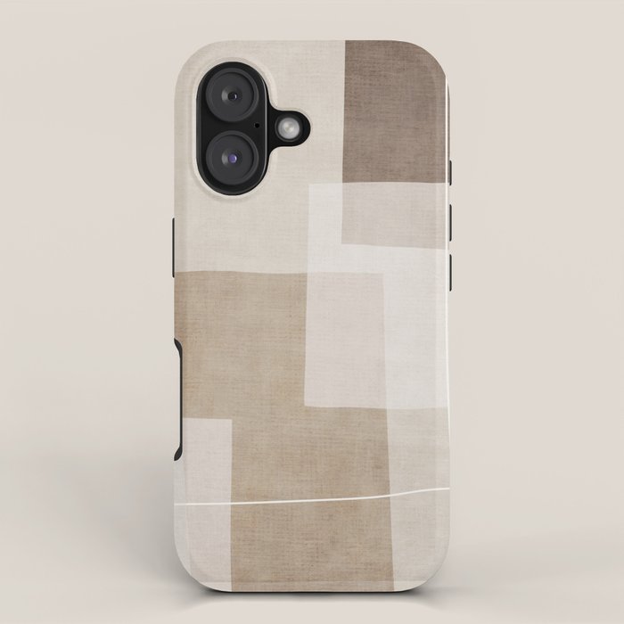 Neutral Minimalism Beige Tan Sand Abstract Artwork iPhone Case Gallery Image 1