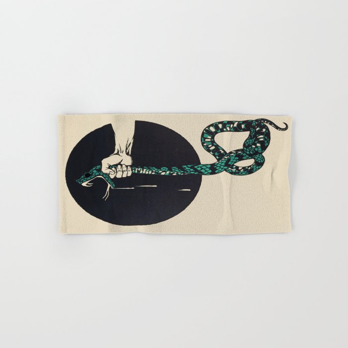 The strangling of a poisonous snake, representing the crushing colour lithograph G. Dorival 1918 Towels Gallery Image 1