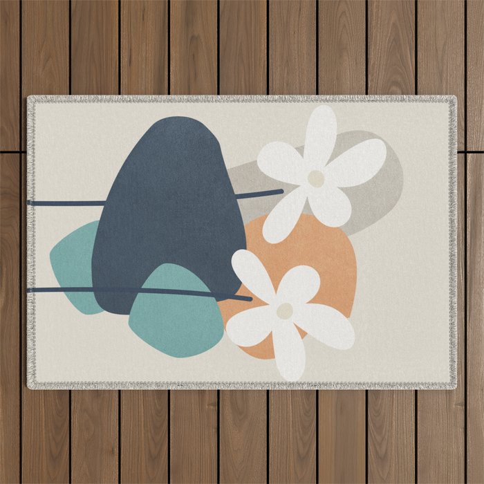 Abstract Flowers 3 Outdoor Rug Gallery Image 1