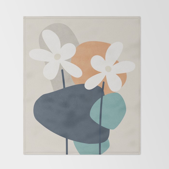 Abstract Flowers 3 Throw Blanket Gallery Image 2