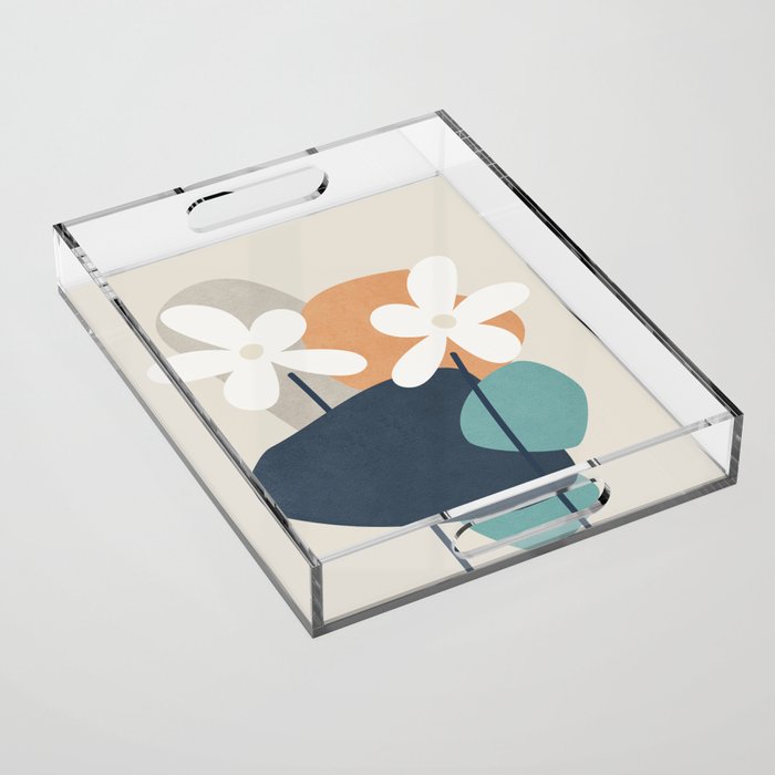 Abstract Flowers 3 Acrylic Tray Gallery Image 1