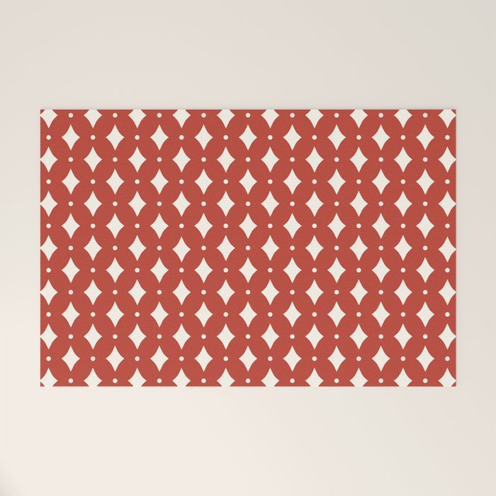 Vintage Stars I Bright Red Welcome Mat Gallery Image 1