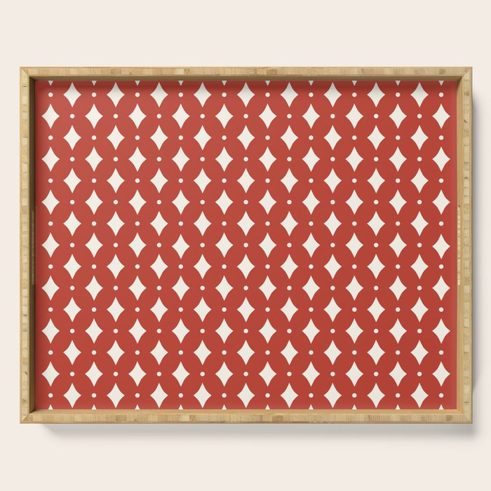 Vintage Stars I Bright Red Serving Tray Gallery Image 1