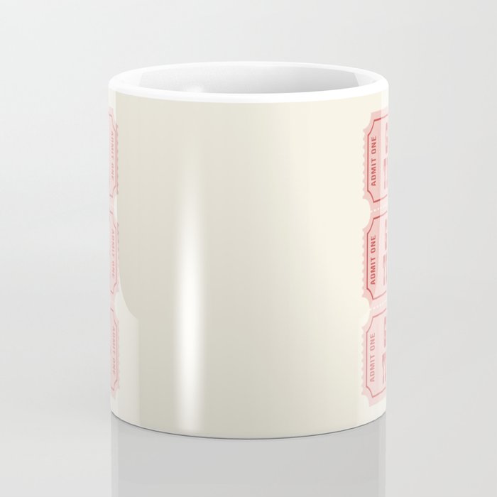 Good Times Retro Ticket, Pink Aesthetic Coffee Mug Gallery Image 4