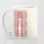 Good Times Retro Ticket, Pink Aesthetic Coffee Mug Gallery Image 3