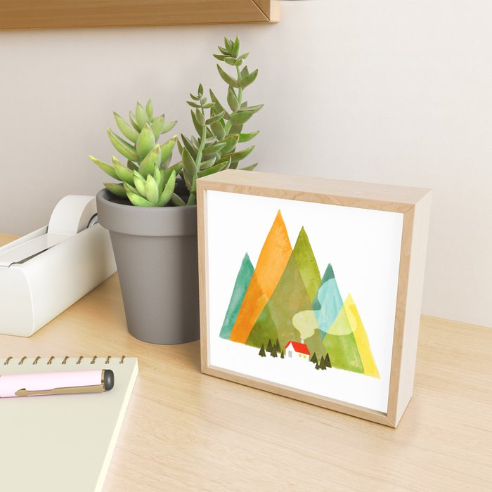 House at the foot of the mountains Mini Art Print Gallery Image 2