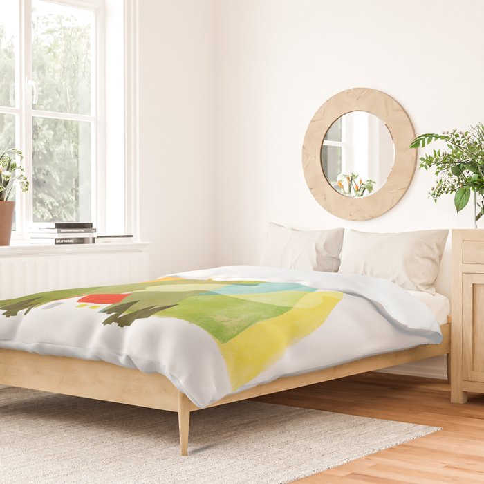 House at the foot of the mountains Duvet Cover Gallery Image 2
