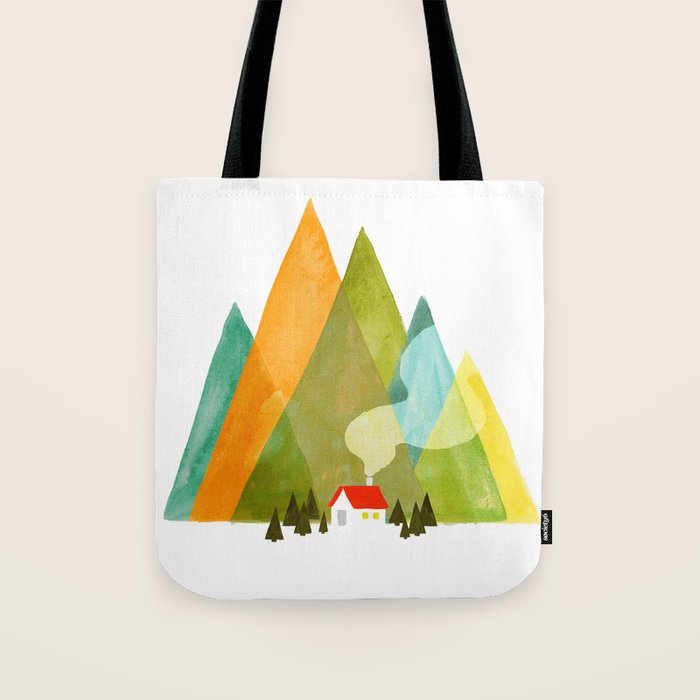 House at the foot of the mountains Tote Bag Gallery Image 1