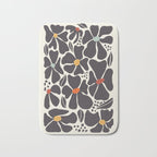 Abstract Black Florals Bath Mat Gallery Image 1