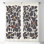 Abstract Black Florals Window Curtain Gallery Image 5