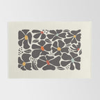 Abstract Black Florals Rug Gallery Image 2