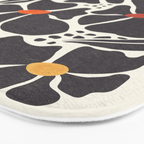 Abstract Black Florals Bath Mat Gallery Image 3
