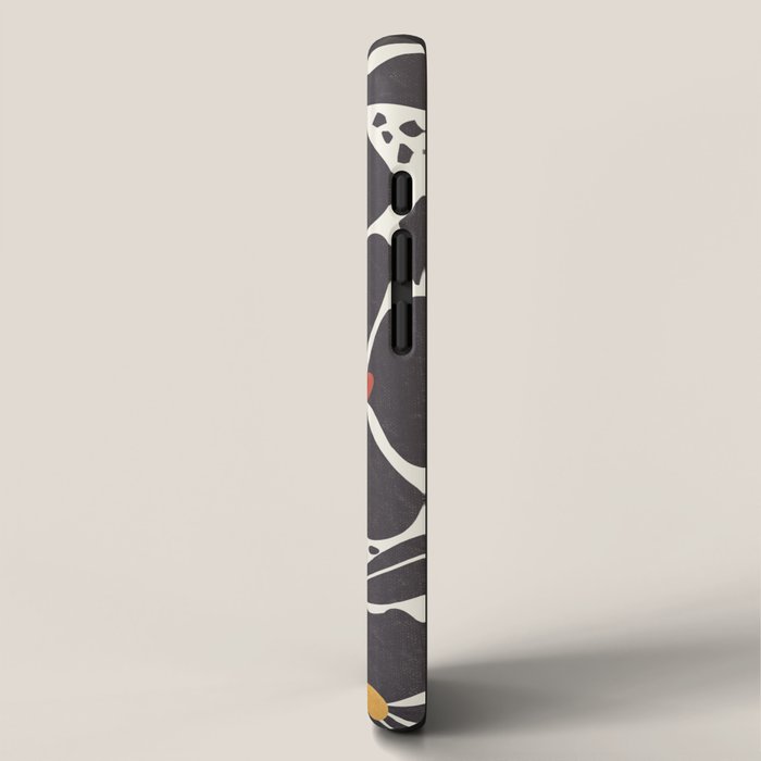 Abstract Black Florals iPhone Case Gallery Image 2