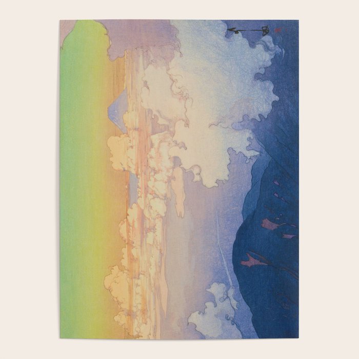 Above the Clouds (Un-Hyo) Vintage Beautiful Japanese Woodblock Print Hiroshi Yoshida Poster Gallery Image 1