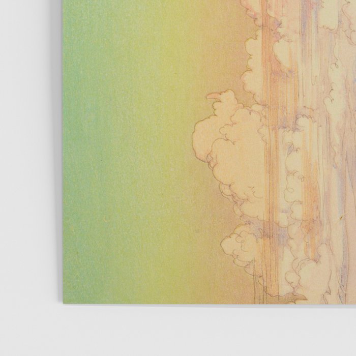Above the Clouds (Un-Hyo) Vintage Beautiful Japanese Woodblock Print Hiroshi Yoshida Poster Gallery Image 3