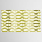 Mid Century Modern Fish Stripe Pattern in Olive Khaki Green Tones Tablecloth Gallery Image 2