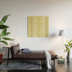 Mid Century Modern Fish Stripe Pattern in Olive Khaki Green Tones Wood Wall Art Gallery Image 2