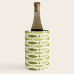 Mid Century Modern Fish Stripe Pattern in Olive Khaki Green Tones Wine Chiller Gallery Image 2