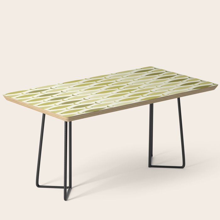 Mid Century Modern Fish Stripe Pattern in Olive Khaki Green Tones Coffee Table Gallery Image 1