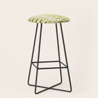 Mid Century Modern Fish Stripe Pattern in Olive Khaki Green Tones Stool Gallery Image 1